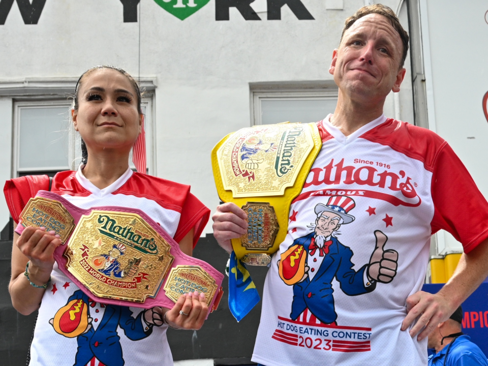 Miki Sudo, Joey Chestnut, Nathan's Hot Dog Eating Contest